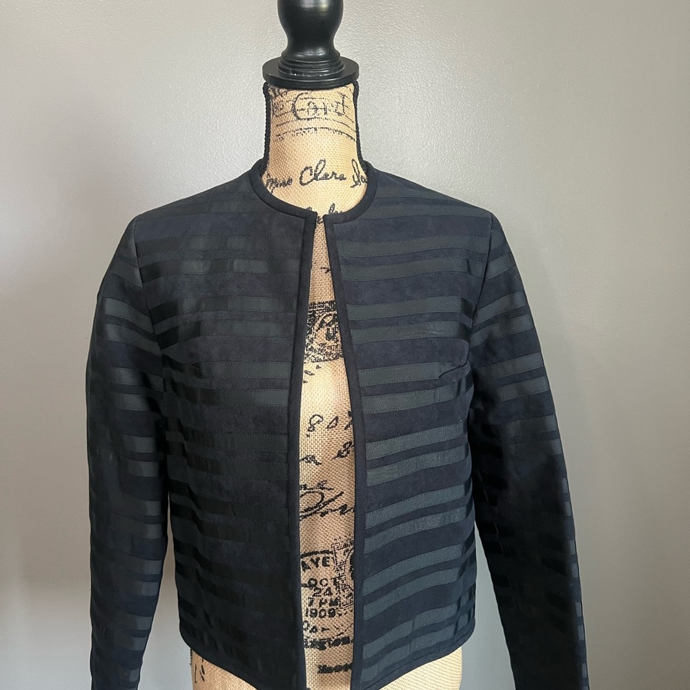 Vintage‎ Gino Rossi for Wilson ultra suede black open blazer career office